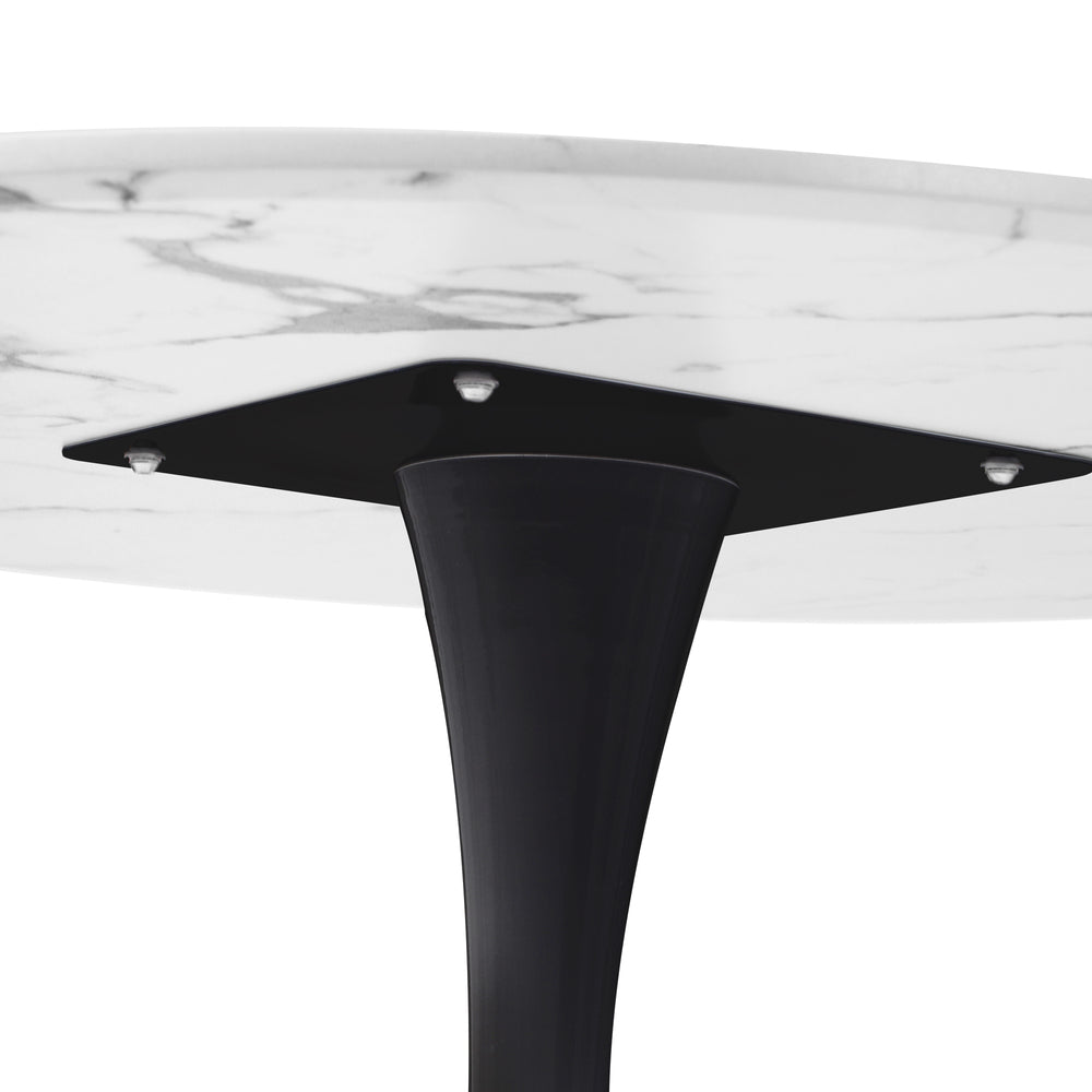 60cm Dining Table Marble Tulip Shape White&Black