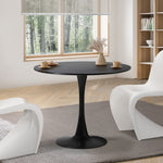 90cm Dining Table Tulip Shape Base Black