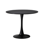 90cm Dining Table Tulip Shape Base Black