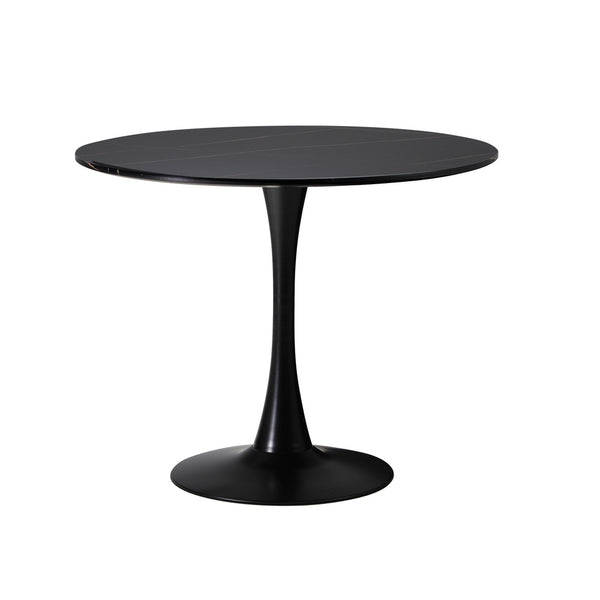  90cm Dining Table Tulip Shape Base Black