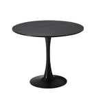 90cm Dining Table Tulip Shape Base Black