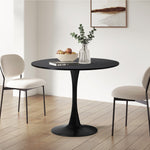 90cm Dining Table Tulip Shape Base Black