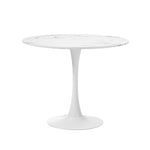 90cm Dining Table Kitchen Marble Tulip Round Metal Leg