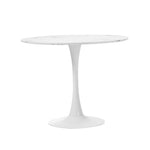 90cm Dining Table Kitchen Marble Tulip Round Metal Leg