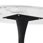 90cm Dining Table Kitchen Marble Tulip Round Metal Leg