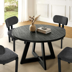 Round Dining Table 120cm Wooden Black | HomeAndLiving