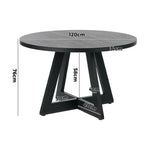 Round Dining Table 120cm Wooden Black | HomeAndLiving