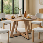 120cm Round Dining Table Wooden Kitchen Furniture Modern Dining Room