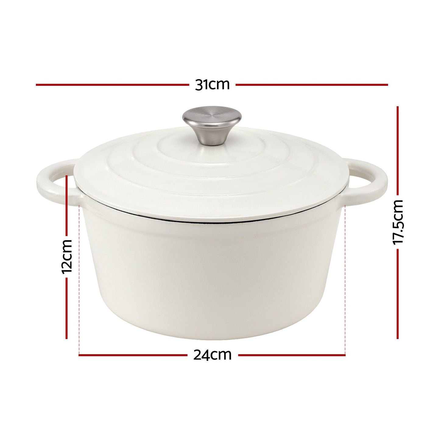 Cast Iron Dutch Oven 3.8L Enameled Sourdough Pot | Home & Living