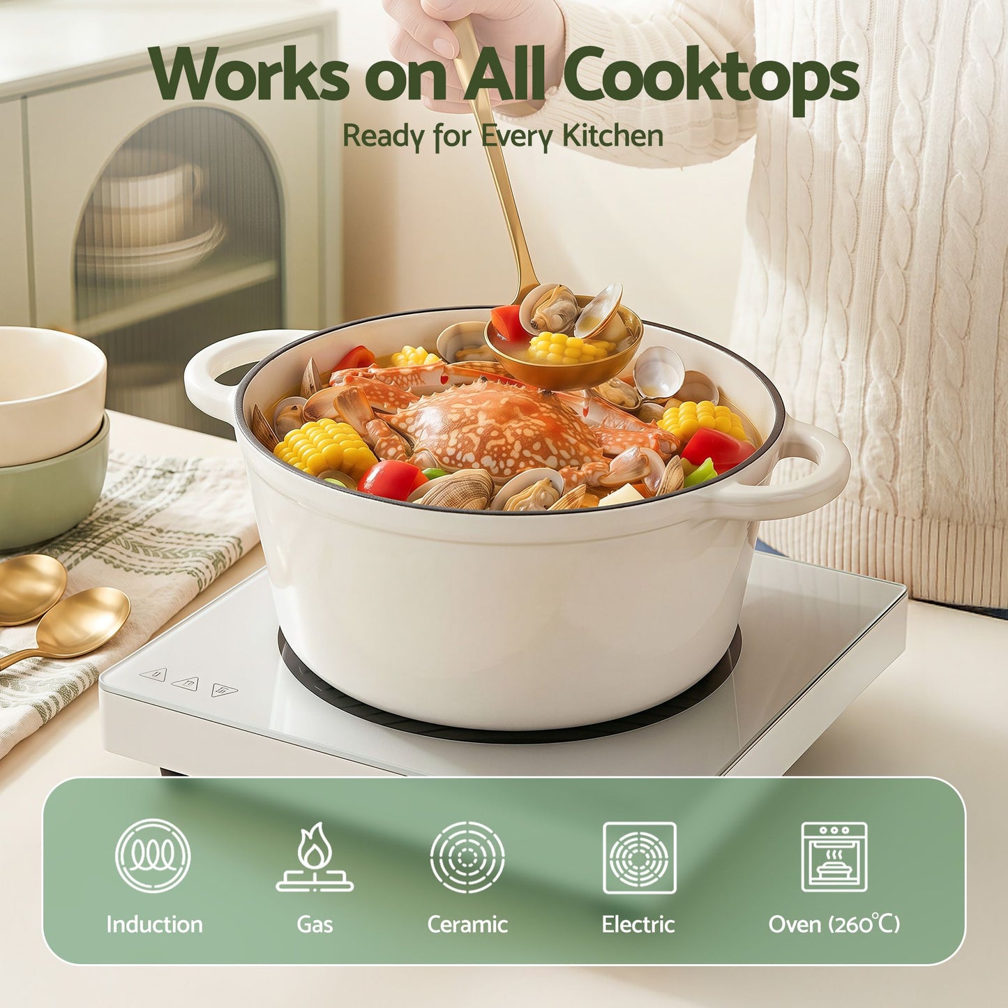 Cast Iron Dutch Oven 3.8L Enameled Sourdough Pot | Home & Living