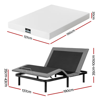 Double Adjustable Bed Frame Mattress Combo | HomeAndLiving - 3