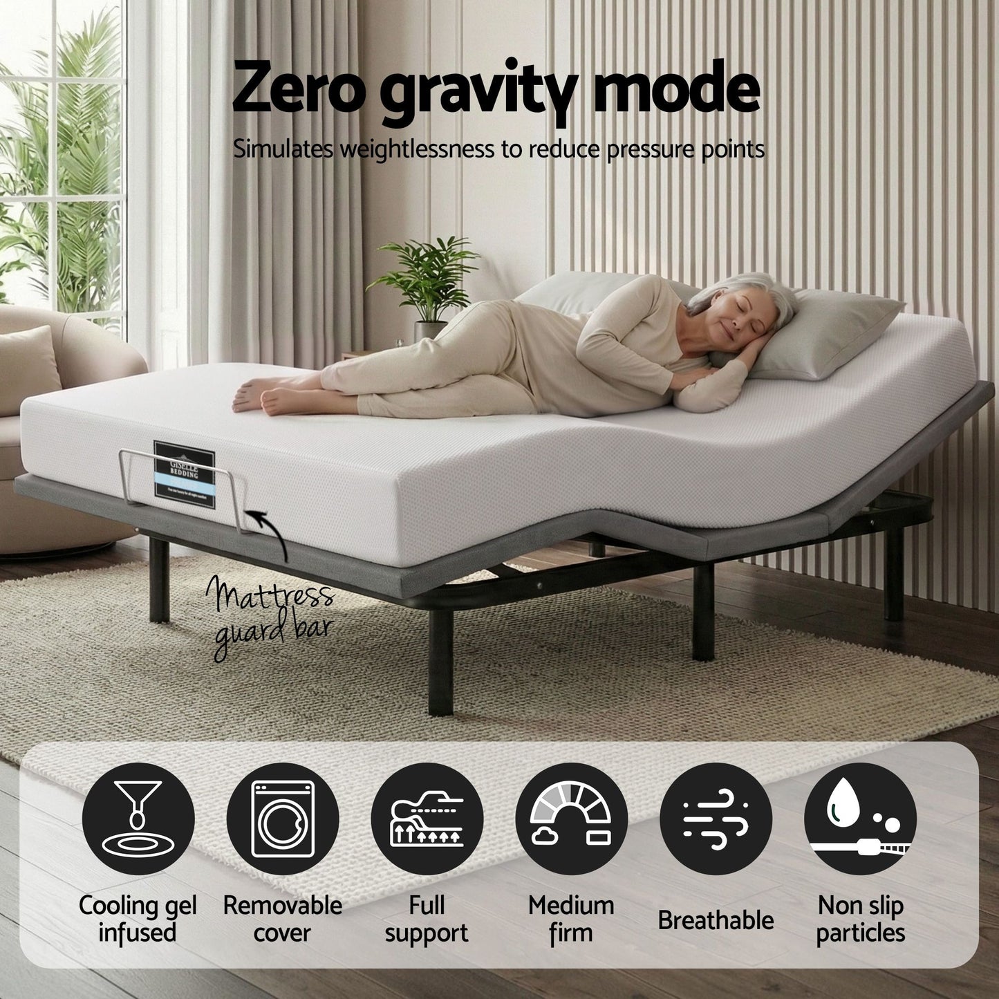 Double Adjustable Bed Frame Mattress Combo | HomeAndLiving - 6