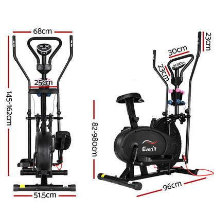Exercise Bike 6 In 1 Elliptical Cross Trainer Home Gym Indoor Cardio