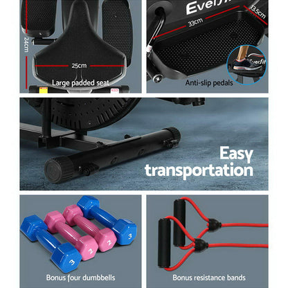 Exercise Bike 6 In 1 Elliptical Cross Trainer Home Gym Indoor Cardio