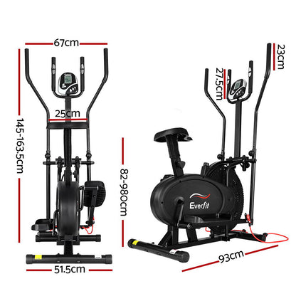 Exercise Bike 5 In 1 Elliptical Cross Trainer Home Gym Indoor Cardio