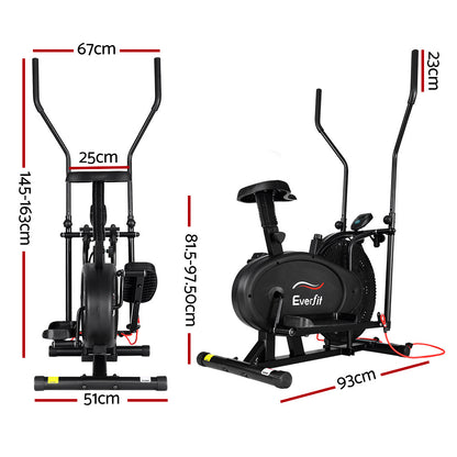 Exercise Bike 4 In 1 Elliptical Cross Trainer Home Gym Indoor Cardio