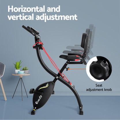 Folding Exercise Bike Magnetic X-Bike Indoor Cycling Resistance Rope