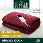 Giselle Bedding Electric Throw Blanket - Burgundy