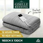 Heated Electric Throw Rug Fleece Sunggle Blanket Washable Silver