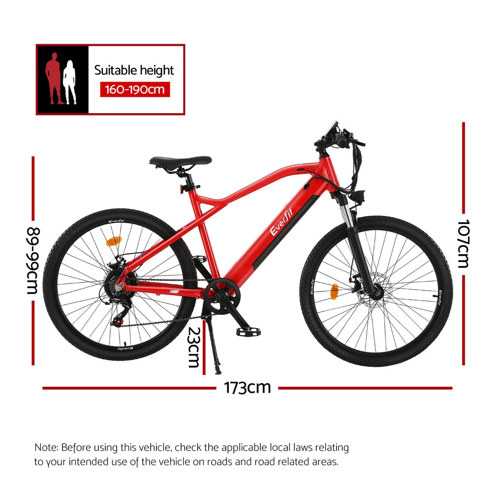 26 Inch Electric Bike Mountain Bicycle Ebike Built-In Battery 250W