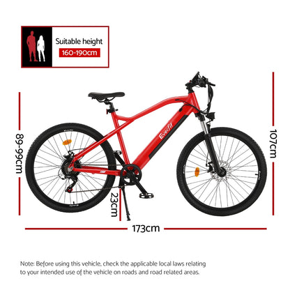 26 Inch Electric Bike Mountain Bicycle Ebike Built-In Battery 250W