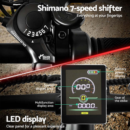 26 Inch Electric Bike Mountain Bicycle Ebike Built-In Battery 250W