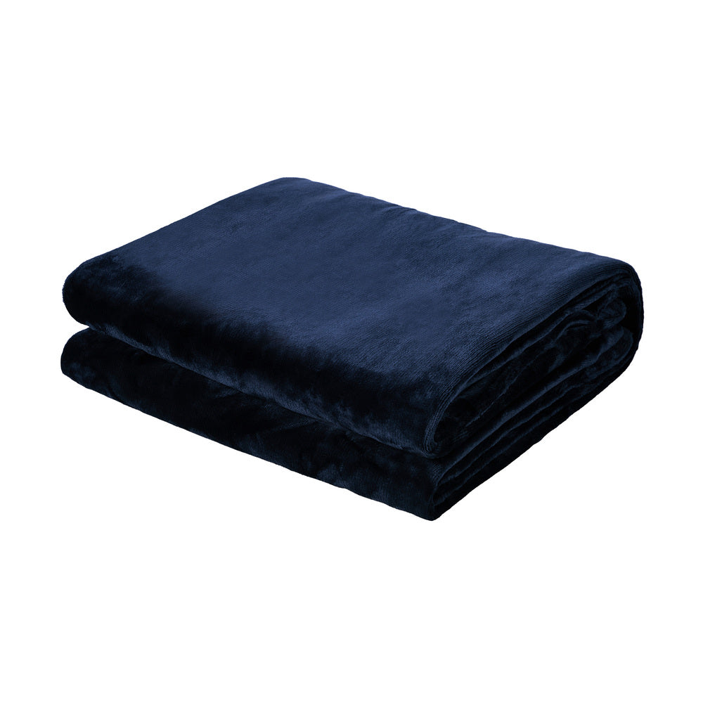 Heated Electric Throw Blanket Bedding Fleece Blue 160x130cm 9-Temp Settings