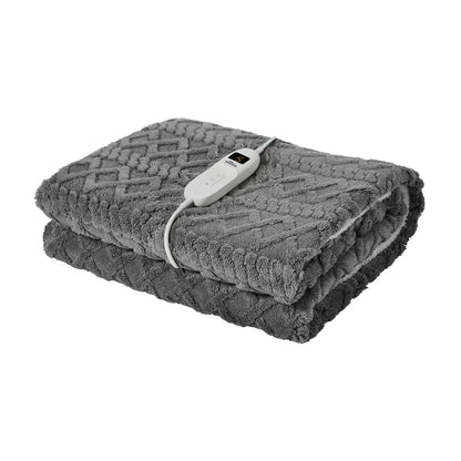 Heated Electric Throw Blanket Bedding Flannel & Sherpa Pink 160x130cm 9-Heat Levels - 4