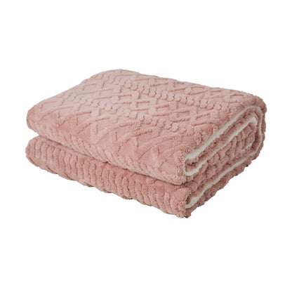Heated Electric Throw Blanket Bedding Flannel & Sherpa Pink 160x130cm 9-Heat Levels