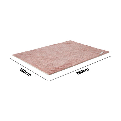 Heated Electric Throw Blanket Bedding Flannel & Sherpa Pink 160x130cm 9-Heat Levels