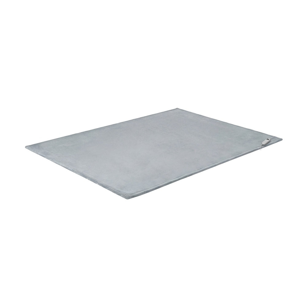 Washable Heated Electric Throw Blanket Bedding Fleece Light Grey 160x130cm