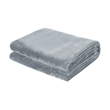 Washable Heated Electric Throw Blanket Bedding Fleece Light Grey 160x130cm