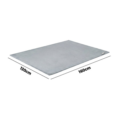 Washable Heated Electric Throw Blanket Bedding Fleece Light Grey 160x130cm
