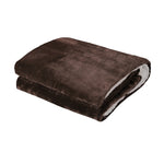 Bedding Electric Throw Heated Blanket Flannel Sherpa Brown 160x130cm