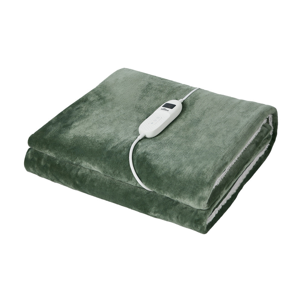 Bedding Electric Throw Heated Blanket Flannel Sherpa Brown 160x130cm - 10