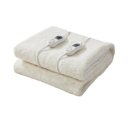 Heated Electric Blanket Bedding Collection Fleece Underlay King Single White 3-Temp Timer - 11