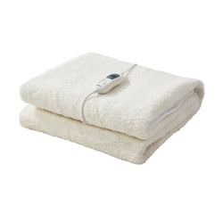 Heated Electric Blanket Bedding Collection Fleece Underlay King Single White 3-Temp Timer