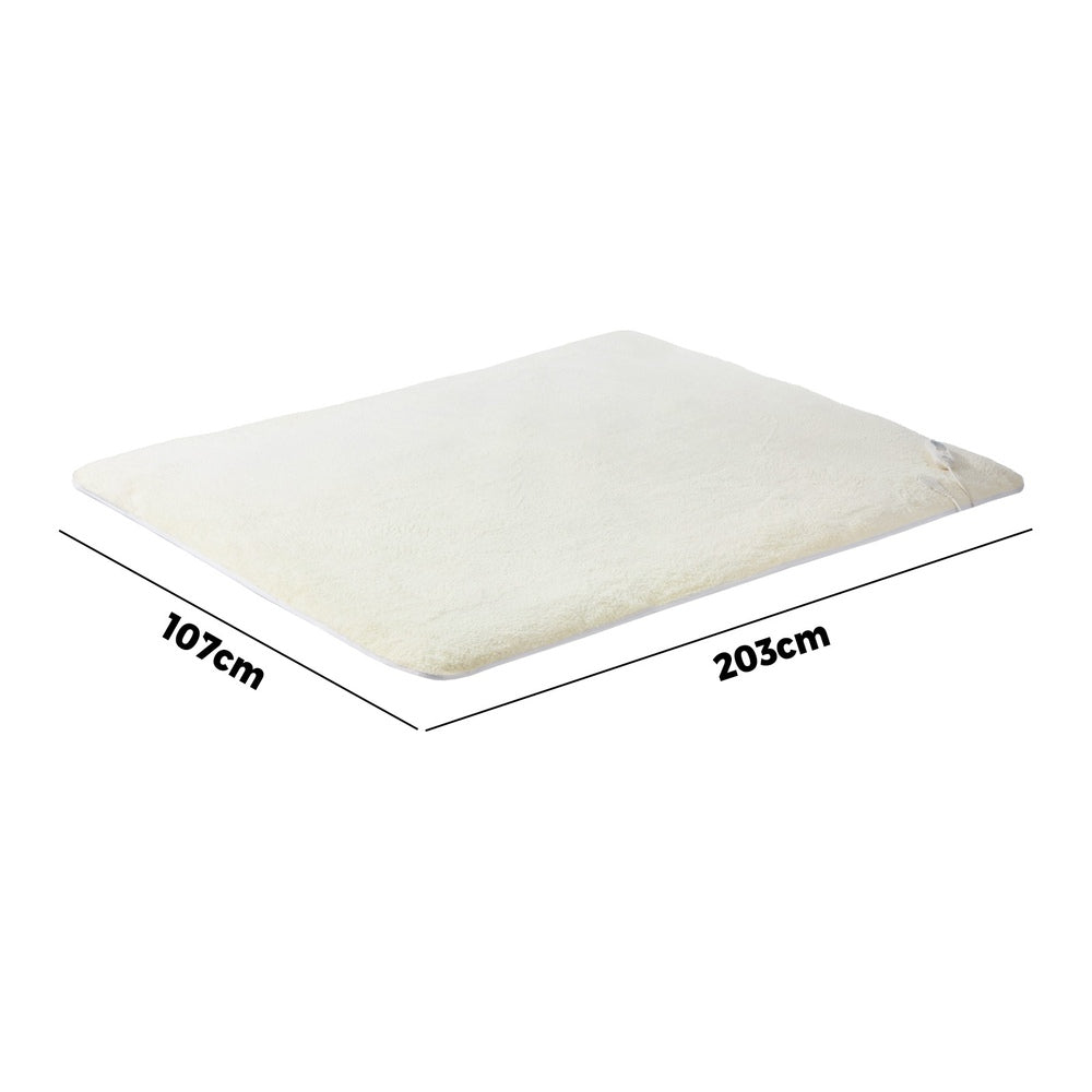 Heated Electric Blanket Bedding Collection Fleece Underlay King Single White 3-Temp Timer