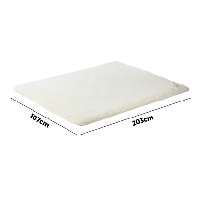Heated Electric Blanket Bedding Collection Fleece Underlay King Single White 3-Temp Timer