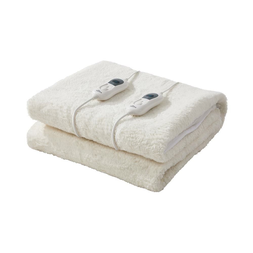 Heated Electric Blanket Bedding Collection Fleece Underlay King Single White 3-Temp Timer - 13