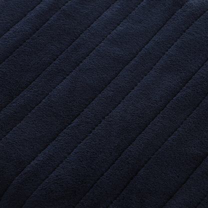 Washable Electric Heated Throw Rug Flannel Fleece Sherpa Black