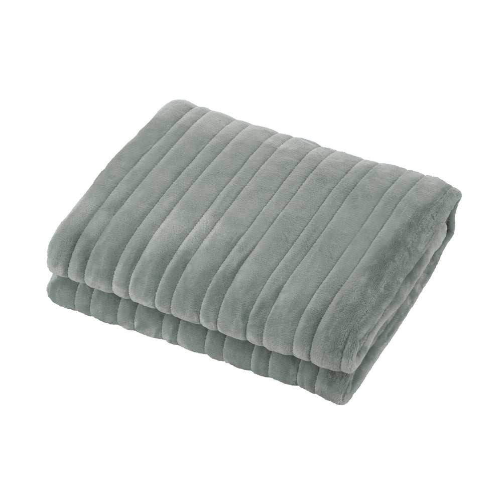 Electric Heated Blanket Washable Throw Rug Coral Fleece Blue