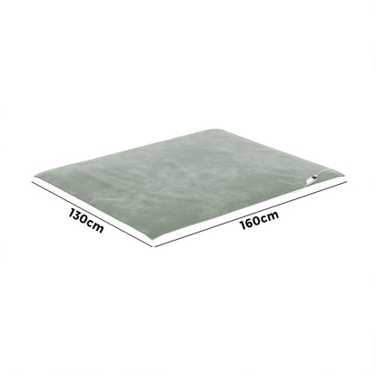 Electric Heated Blanket Washable Throw Rug Sherpa Coral Fleece Green
