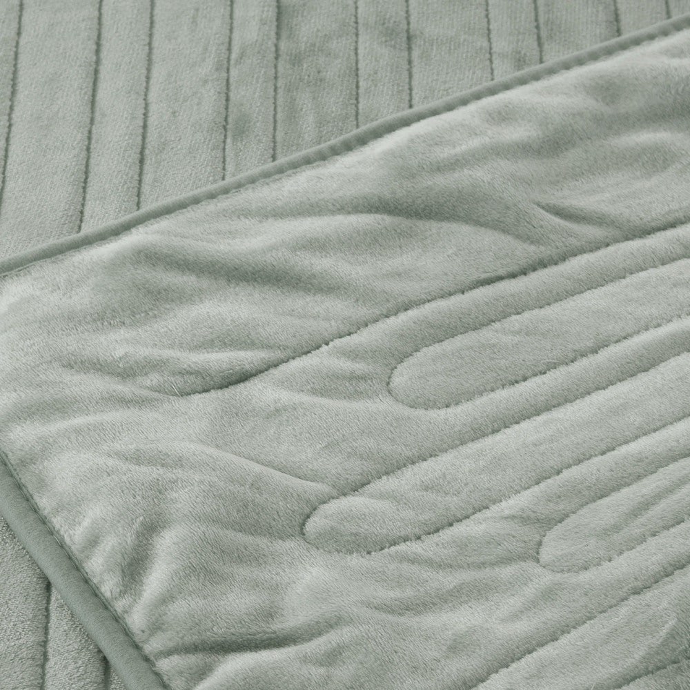 Electric Heated Blanket Washable Throw Rug Sherpa Coral Fleece Charcoal
