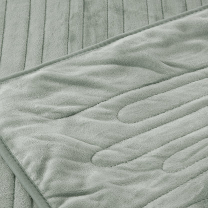 Electric Heated Blanket Washable Throw Rug Sherpa Coral Fleece Charcoal