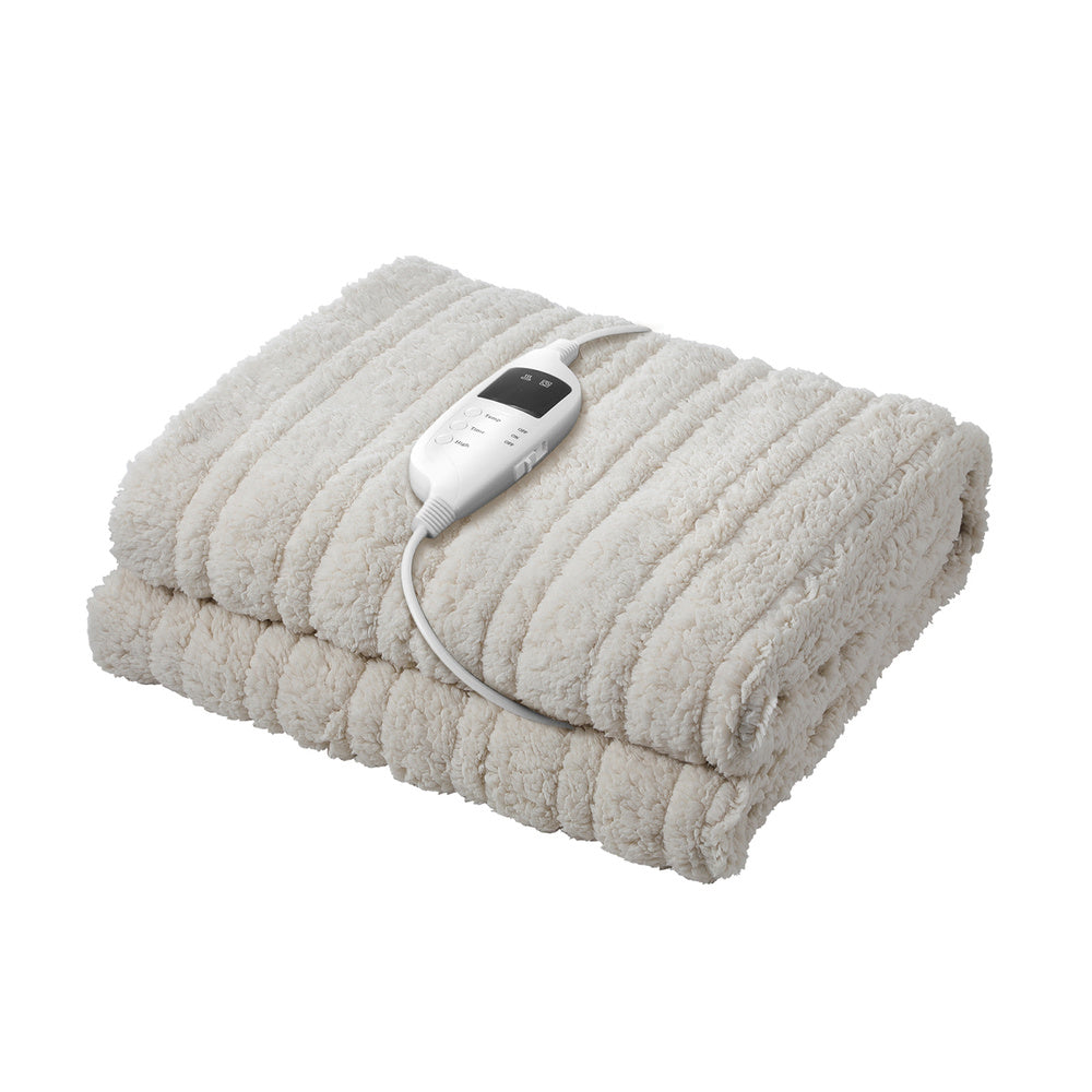 Electric Heated Blanket Washable Throw Rug Coral Fleece