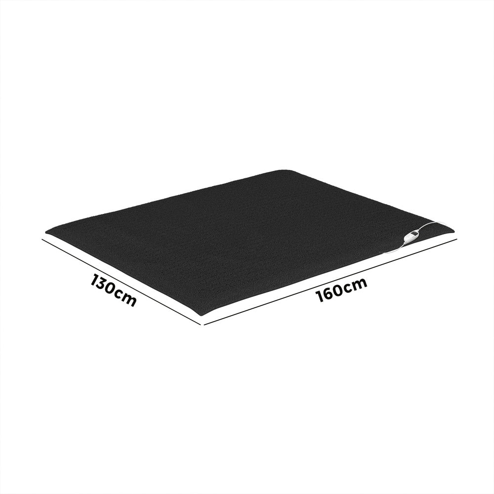 Electric Heated Blanket Washable Throw Rug Sherpa Coral Fleece Charcoal