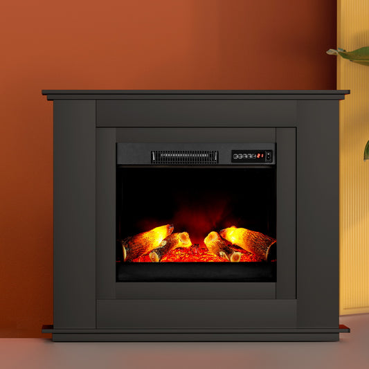 Winter Electric Fireplace Fire Heater 2000W Black
