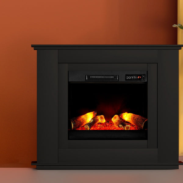  Winter Electric Fireplace Fire Heater 2000W Black