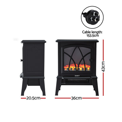 Electric Fireplace Heater Stove 2000W 3D Flame | HomeAndLiving
